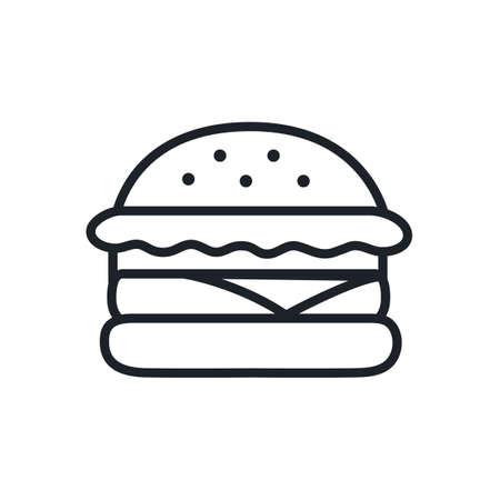 Hamburger icon. Fast food isolated line iconsのイラスト素材