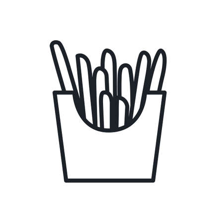 French fries icon. Fast food isolated line iconsのイラスト素材