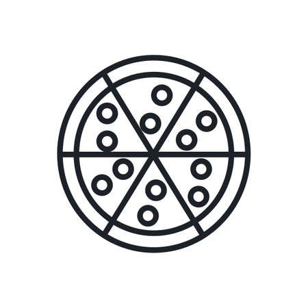 Pizza icon. Fast food and bakery isolated line iconsのイラスト素材