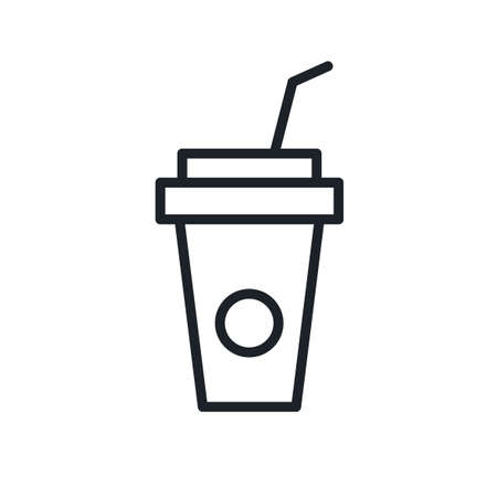 Fizzy drink icon. Fast food isolated line iconsのイラスト素材