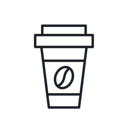 Paper coffee cup icon. Fast food isolated iconsのイラスト素材