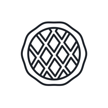 Apple pie icon. Bakery and pastry isolated line iconsのイラスト素材