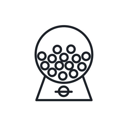 Gumball machine icon. Bubble gum or chewing gum isolated line iconsのイラスト素材
