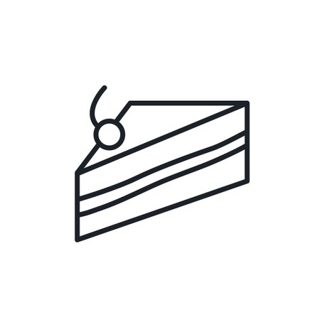 Cheesecake icon. Sweet desserts and pastry isolated line iconsのイラスト素材