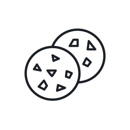Chocolate chip cookies icon. Bakery and pastry isolated line iconsのイラスト素材