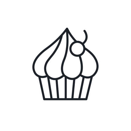 Cupcake icon. Bakery and pastry isolated line iconsのイラスト素材