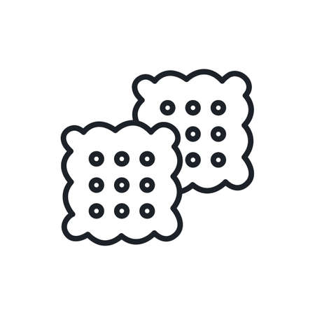 Cracker icon. Bakery and pastry isolated line iconsのイラスト素材