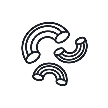 Gobetti pasta icon. Italian food isolated line iconsのイラスト素材