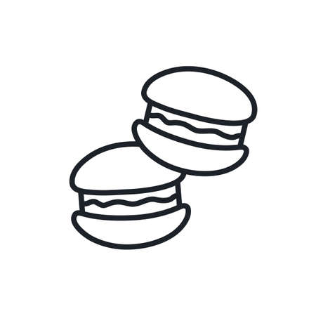 Macaroons icon. Candies sweets and pastry isolated line iconsのイラスト素材