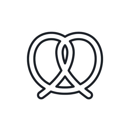 Pretzel icon. Bakery and pastry isolated line iconsのイラスト素材