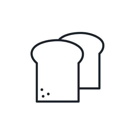 Toast bread icon. Bakery and pastry isolated line iconsのイラスト素材