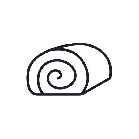 Swiss roll cake icon. Desserts and pastry isolated line iconsのイラスト素材