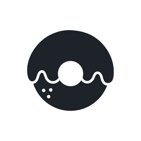 Donut icon. Fast food and bakery isolated vector silhouettesのイラスト素材