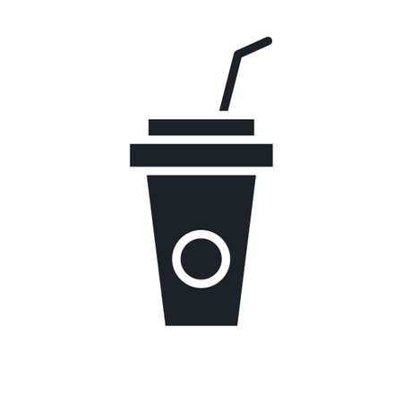 Fizzy drink icon. Fast food isolated vector silhouettesのイラスト素材