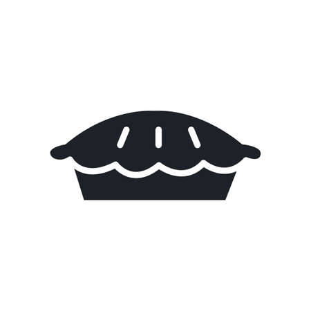 Homemade pie icon. Bakery and pastry isolated vector silhouettesのイラスト素材