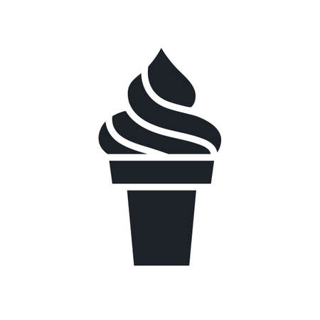 Ice cream icon. Food and drinks isolated vector silhouettesのイラスト素材