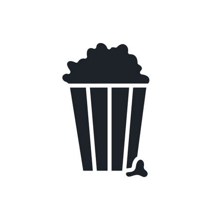 Popcorn icon. Food and entertainment isolated vector silhouettesのイラスト素材