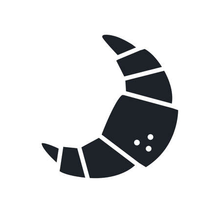 Croissant icon. Dessert and bakery isolated vector silhouettesのイラスト素材