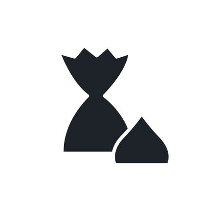 Bonbon icon. Chocolate candies and sweets isolated vector silhouettesのイラスト素材