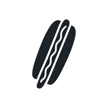Hot dog icon. Fast food isolated vector silhouettesのイラスト素材