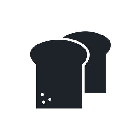 Toast bread icon. Bakery and pastry isolated vector silhouettesのイラスト素材