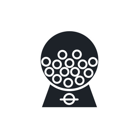 Gumball machine icon. Bubble gum or chewing gum isolated vector silhouettesのイラスト素材