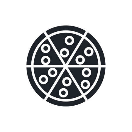 Pizza icon. Fast food and bakery isolated vector silhouettesのイラスト素材