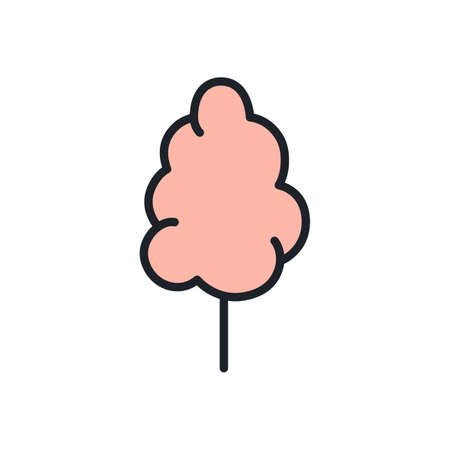 Cotton candy icon. Sweets and desserts isolated line color iconsのイラスト素材