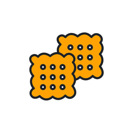Cracker icon. Bakery and pastry isolated line color iconsのイラスト素材