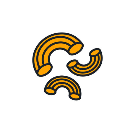 Gobetti pasta icon. Italian food isolated line color iconsのイラスト素材