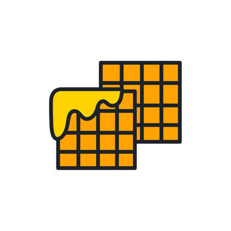 Waffles icon. Sweet desserts and pastry isolated line color iconsのイラスト素材