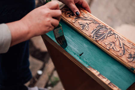 handmade workshop for the repair and renovation of antique wooden furniture, painting drawers or...