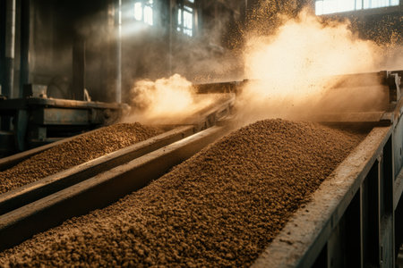 Diverse abrasive regenerators reforming materials in an industrial setting with dust and machineryの素材