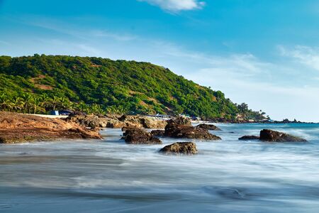 Beautiful landscape of tropical beach in Goa