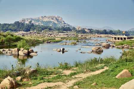 Hampi landscape, Karnataka, India.の写真素材