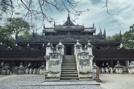 Shwenandaw buddhist monastery in Mandalay, Myanmar.