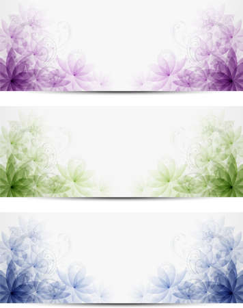 Vector brochures with flower backgrounds.のイラスト素材
