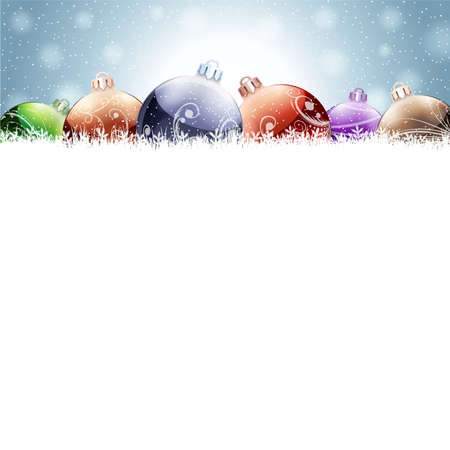 Vector Christmas Card with bubbles ans snow.のイラスト素材