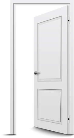 Vector opened door isolated on white background.のイラスト素材