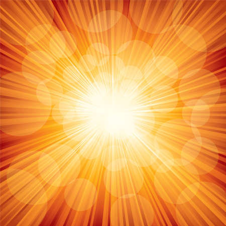 Vector illustration of orange sunbeam.のイラスト素材