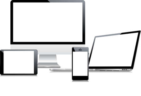 Vector device set on white background.のイラスト素材