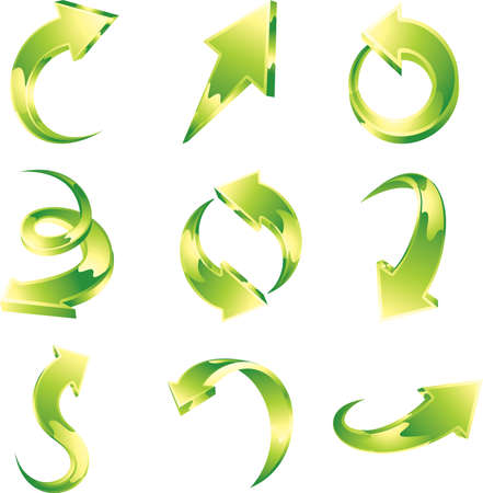Vector set of green arrows.のイラスト素材