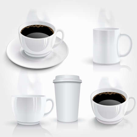 Vector set of coffee cups.のイラスト素材