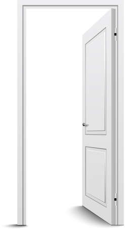 Vector opened door isolated on white background.のイラスト素材