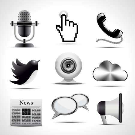 Vector set of detailed communication icons.のイラスト素材