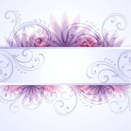 Vector abstract banner with floral elements.のイラスト素材