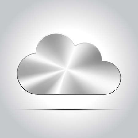 Vector metal cloud icon on white background.のイラスト素材