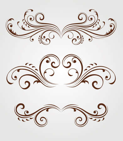 Vector set of swirly elementsのイラスト素材