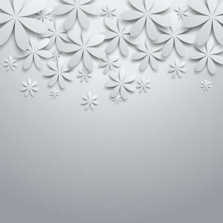 Vector background with paper flowers.のイラスト素材