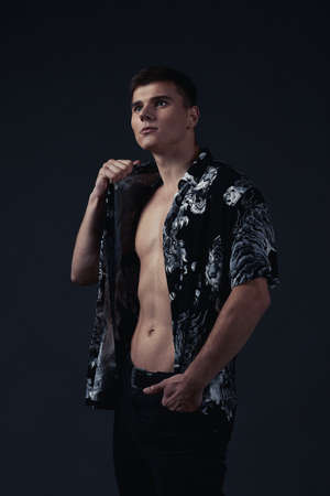 Young man portrait in shirt